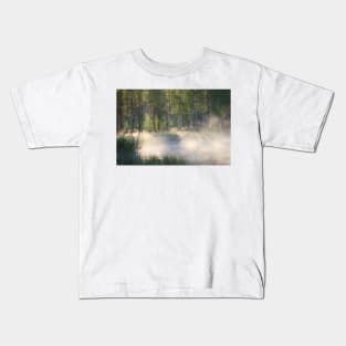 Small forest pond at sunrise Kids T-Shirt